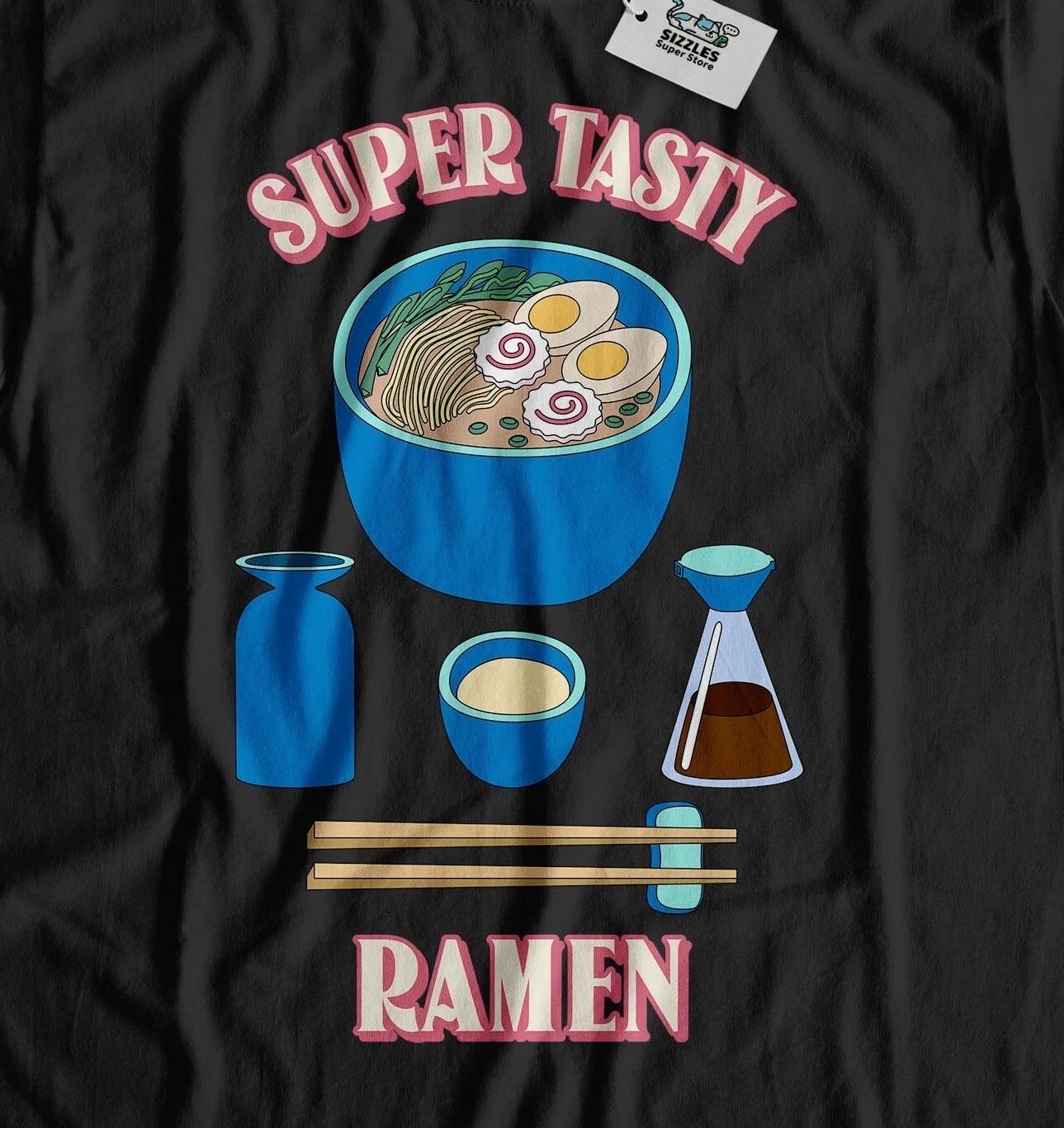Unisex Funny Super Tasty Ramen Noodles T-Shirt Japanese Food Gifts M