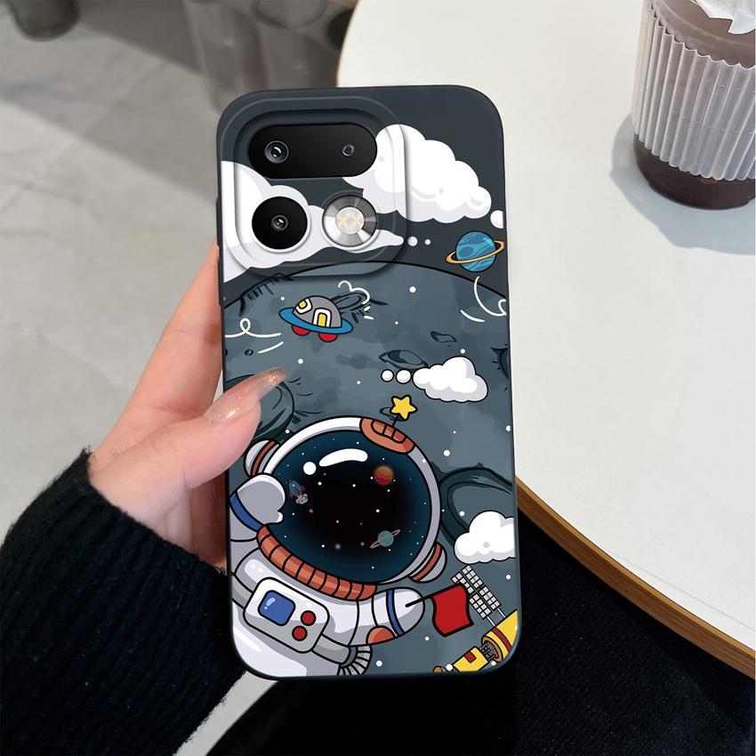 For Oppo Realme 16 15 14 Pro Plus OPPO Reno 15 Pro A6X A83 A79 A78 A96 A95 A94 A93 A92 A91 Phone Case Lovely Astronaut Soft Liquid Silicone Back Cover