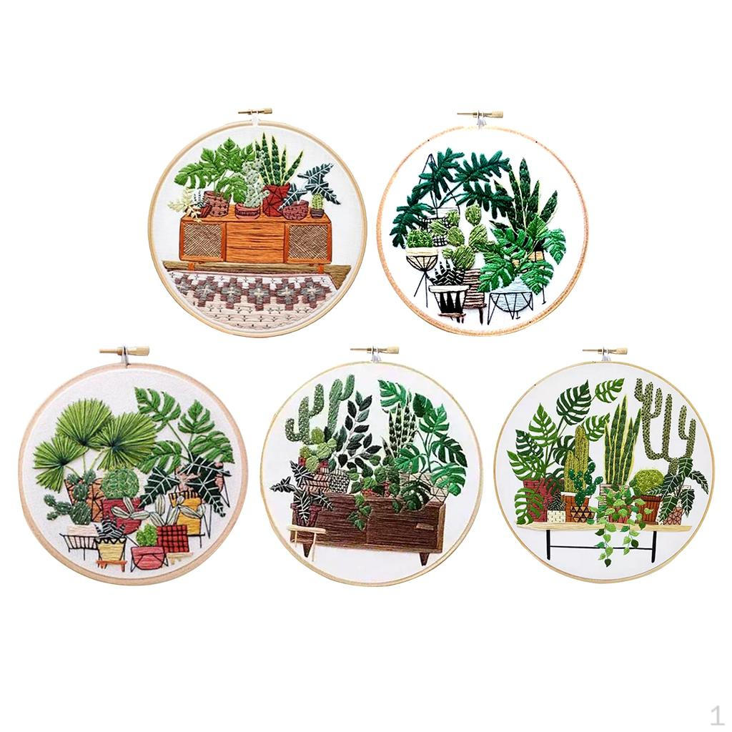 

5 шт. Набор для вышивания с набивным рисунком, стежковые поделки для начинающих