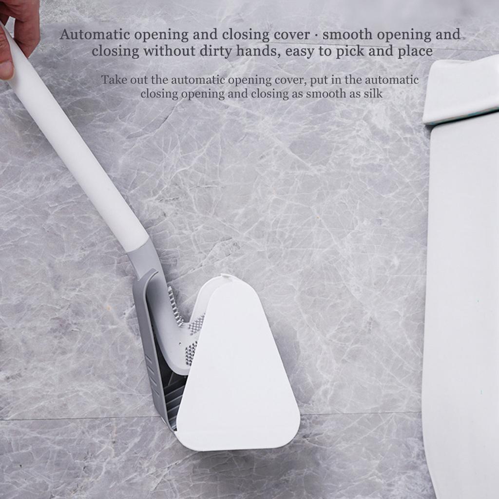 Home Golf Toilet Brush and Holder Wall Mounted Cleaning Brush Bendable Brush for Head for Cleaning Bathroom Floor Tub Ti