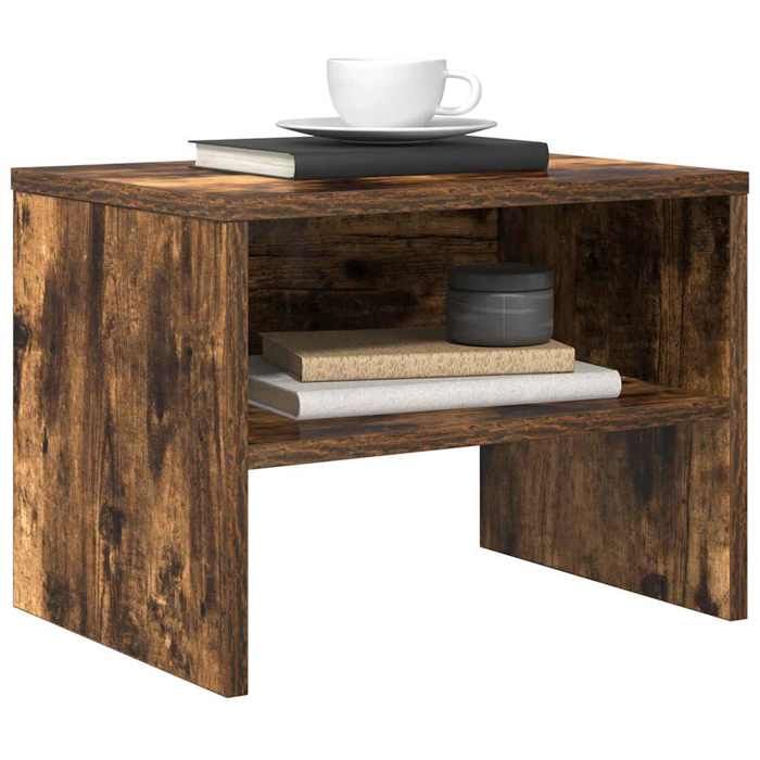 Table de chevet - Maison Exclusive - Chêne fumé - Bois d'ingénierie - 40 x 30 x 30 cm