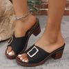 Fashion Women Metal Buckle Slippers Flats Platform Flip Flops Shoes Female Summer Beach Sandals Fashion New Casual Open Toe Slides