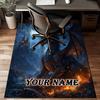 1PC Custom Name Dragon In Flames Theme Floor Mat Ideal for Living Room, Game Rooms, Office, Bedroom,Floor Mat Playful Design
