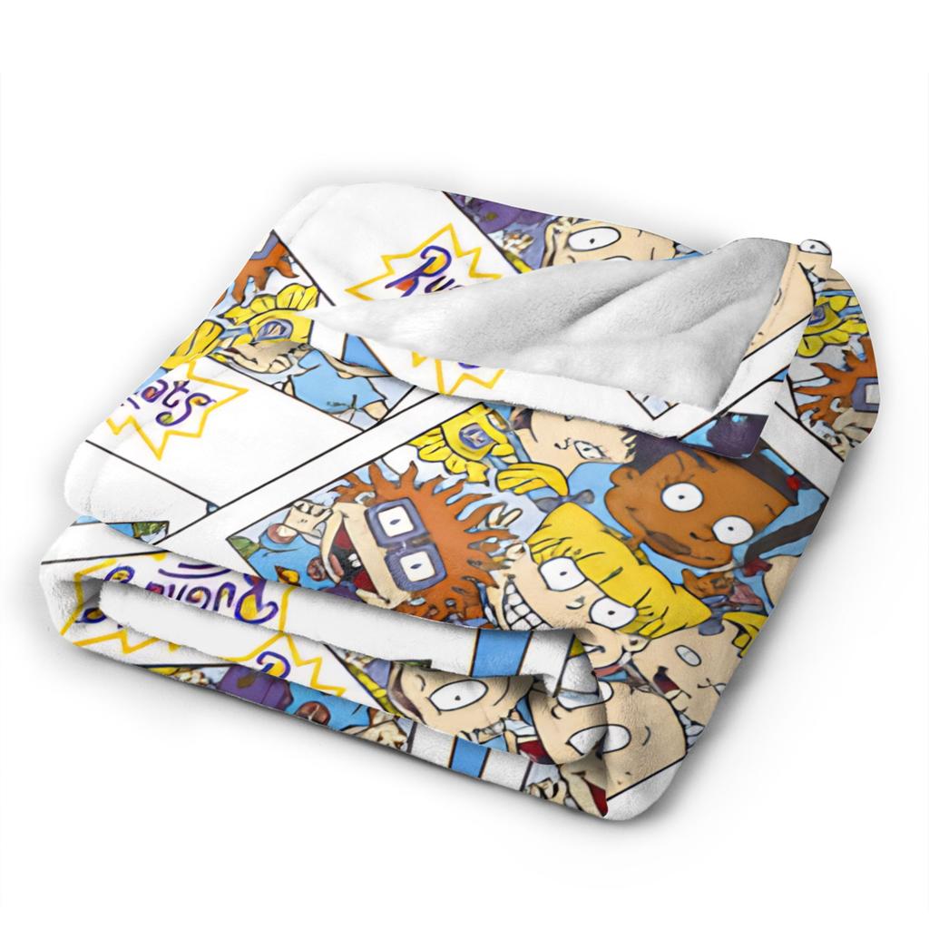 Rugrats Playful Character Blankets  Warm Soft Plush Throw Blanket For Couch Chair Airplane Travel Flannel Bedspread Bed Cover