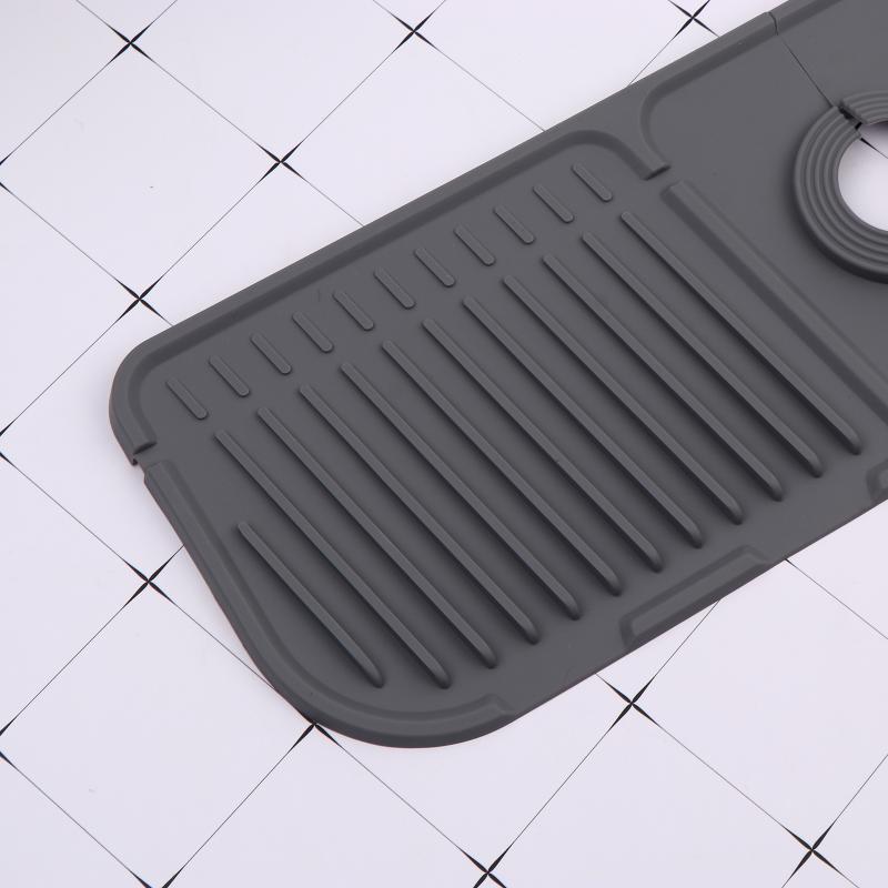 Kitchen Silicone Faucet Mat Bathroom Drain Soap Box Free Punch Drain Rack Washing Table Soap Tray Countertop Protector