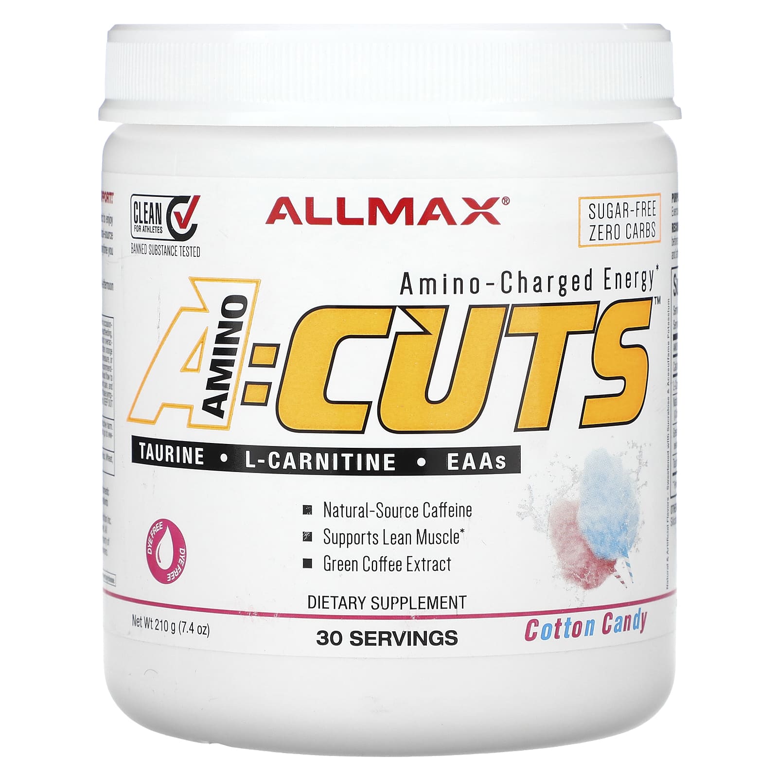 

ALLMAX, ACUTS, Amino-Charged Energy, Cotton Candy, 7.4 oz (210 g)