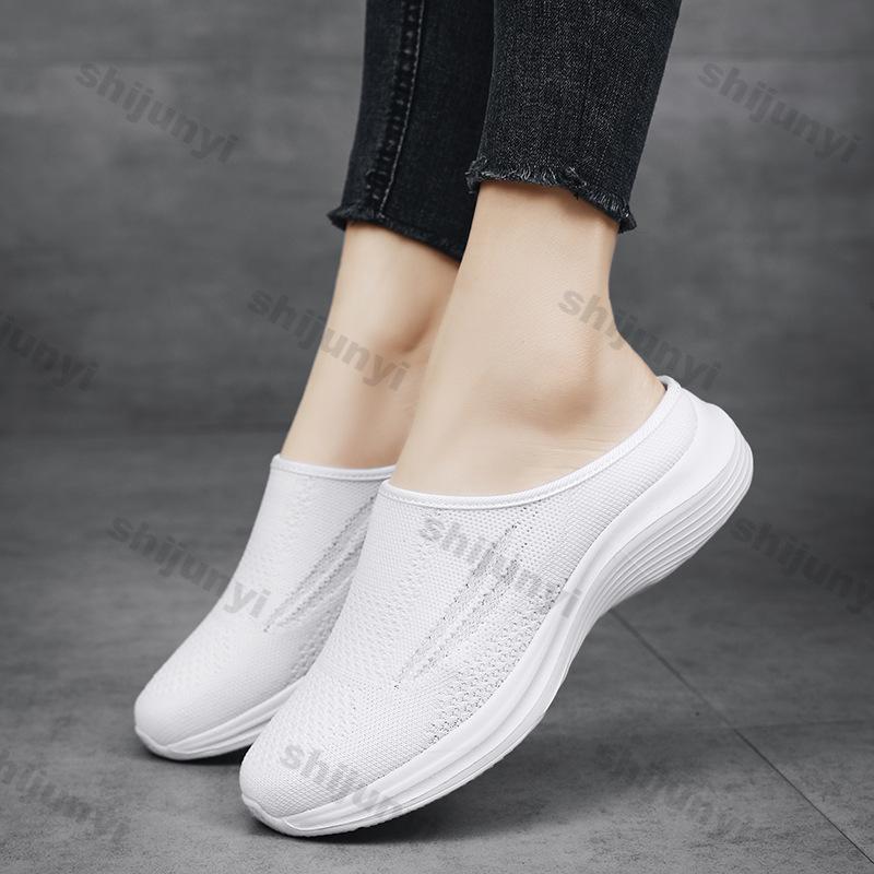 Fashion Women's Casual Shoes 2025 New Mesh Breathable Slip on Half Slippers Fashion Lightweight Comfortable Soft Sole Non Slip Sandals