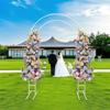White Metal Wedding & Party Arch Stand, 150x220cm Large Sturdy Steel Structure w/ Base, 22lbs Load-Bearing for Balloon Backdrop