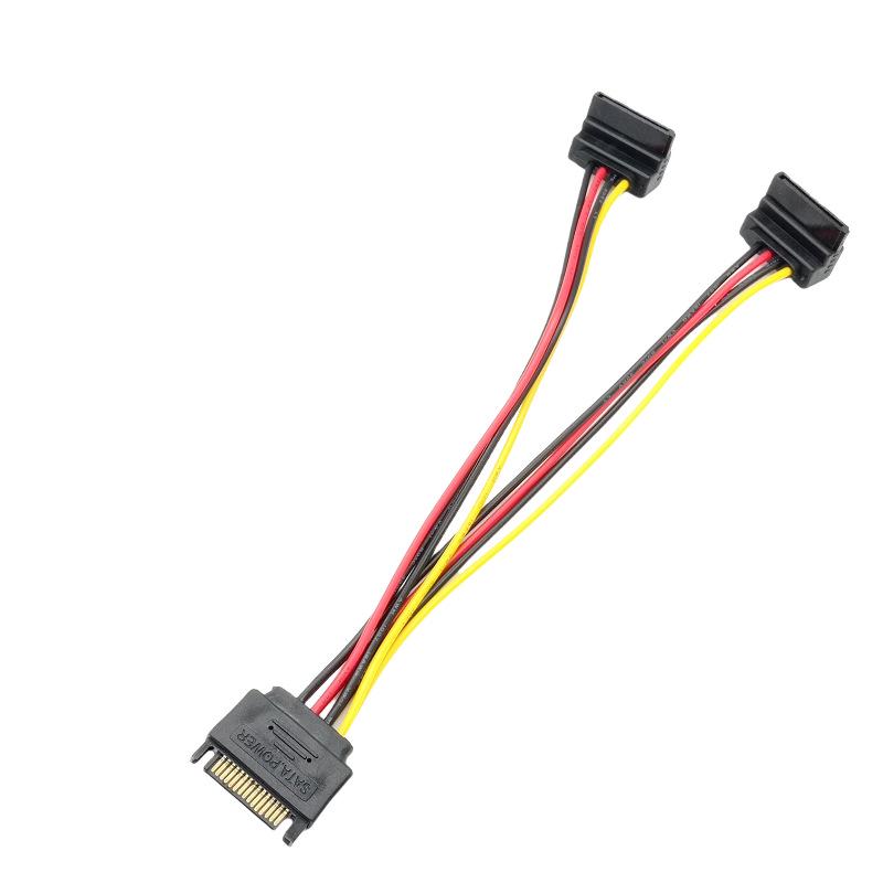 Elbow SATA Power Splitter Cable: 1-to-2 for HDD/Optical Drives