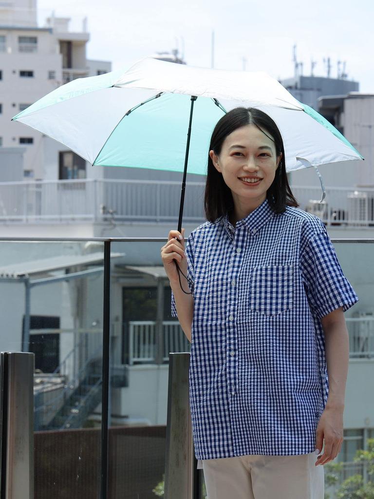 Beams Boy Women's Two-Tone Lightweight Folding Umbrella, Turquoise Free, 13660016780