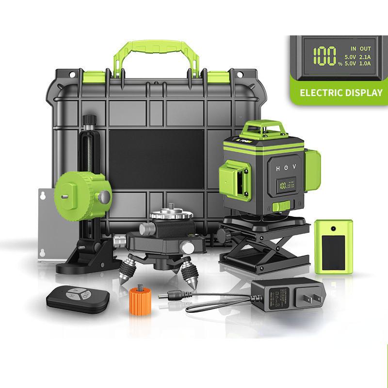 4D 12/16 Line 360° Portable Self-Leveling Spirit Level Horizontal and Vertical Cross Laser Projector New Green Light Laser Level