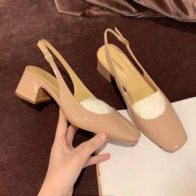 Fashion 2024 Summer Fashion Comfortable Mid-heeled Women's Casual Square Heel Sandals