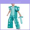 Fantasia Cosplay de Armadura de Diamante do Minecraft com Material de Poliéster para Jogo Anime Role Play