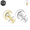 Elegant G23 Titanium Zircon Cartilage & Lip Piercing Stud