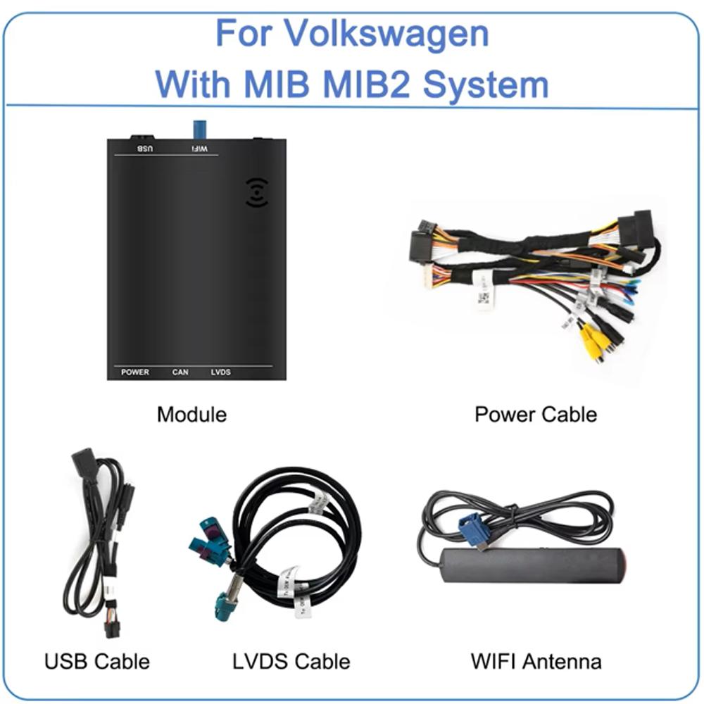 Wireless Carplay Android Auto For VW Volkswagen Passat B8 Golf Polo Seat  MIB MIB2 Android Auto Module Mirror Link