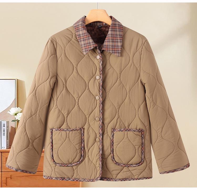2025 New Style Women's Lightweight Fashion Plus Velvet Cotton Jacket