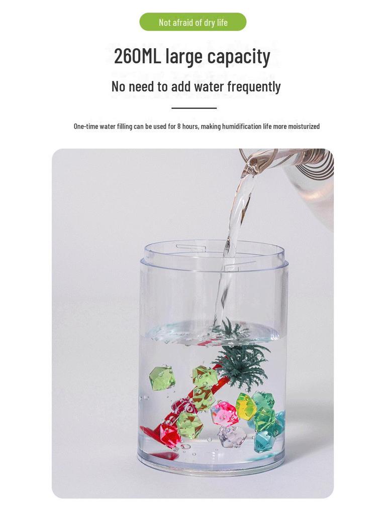 Cross-Border USB Mini Water Love Micro Landscape Humidifier with Large Fog Volume and Silent Atomizer