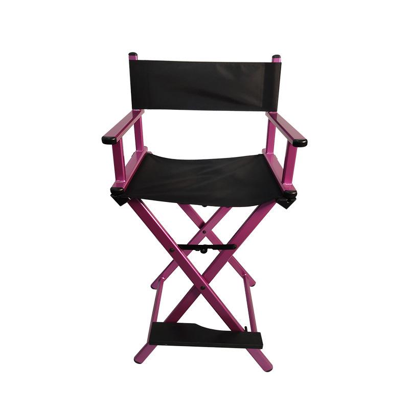 Foldable Aluminum Makeup Chair with Pillow, High Back, Outdoor Portable Hairdressing Chair