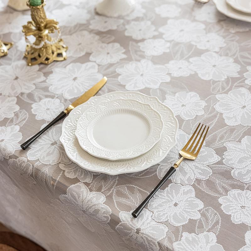 French Style Table Decoration And Accessories Gentle And Elegant Rectangular Tablecloth Kitchen Dining Coffee Table Cover