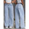 High Waisted Loose Wide Leg Pants, Hanging Floor Length Pants, Black, Straight Leg, Jeans, Women's Pants