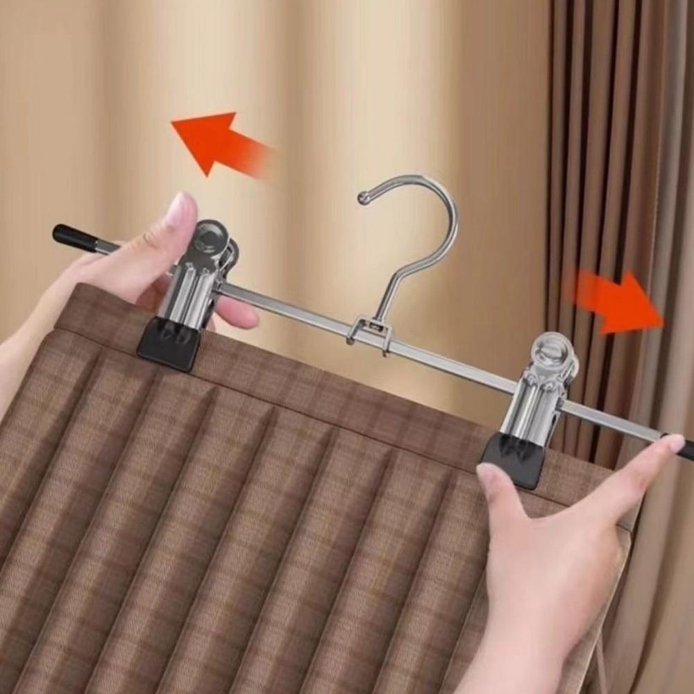 2pcs Space-Saving Pants Hangers Stainless Steel Underwear Hanger Portable Clothes Rack Dorm Use