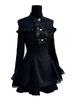 Qichenk Gothic Choker Neck Plus Long Gothic Size S Dress, Black, Size, Off-the-Shoulder, Sleeves, Lolita, Sexy, Simple, Cute, Hdjtz-black,