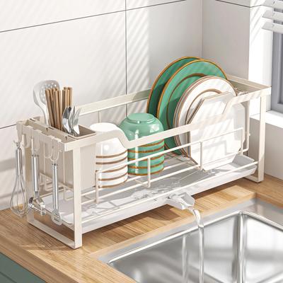 Dish Storage Rack with Drying Tray for Kitchen Sink,Suitable for Use In Households with 1-2 People,Black White