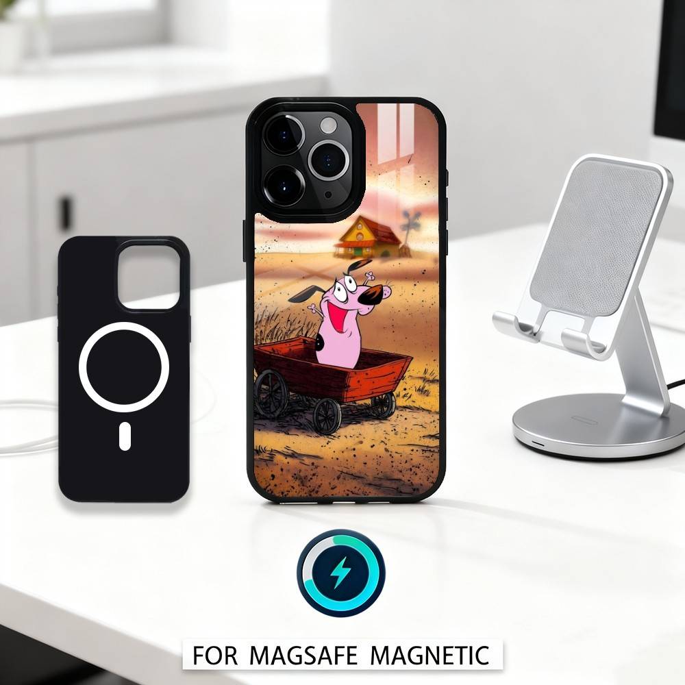Courage The C-CowardlyS Dog Phone Case For iPhone 17,16,15,14,13,12,Pro,Max For Magsafe Magnetic Wireless Charging