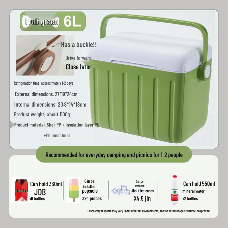 6L Outdoor Insulated Cooler Box for Camping, Breast Milk, Ice Cubes, Dragon Boat & Mid-Autumn Festivals, Zongzi, Seafood, New Year Gifts