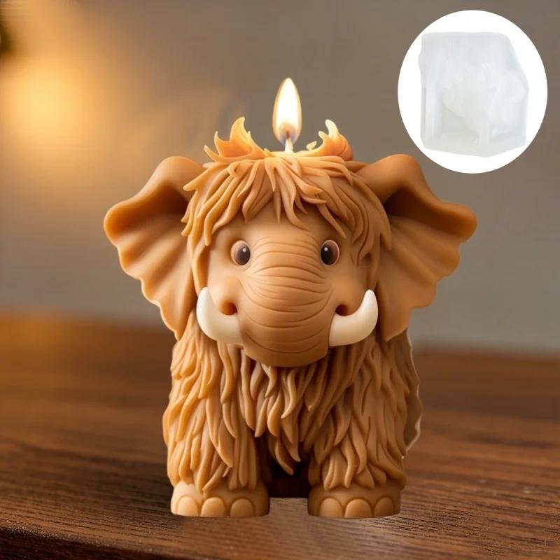 3D Niedliche Mammut Kerze Silikonform Elefantenform Harzform Niedlicher Elefant Gipsform Neujahr Weihnachtsgeschenk Bastelformen