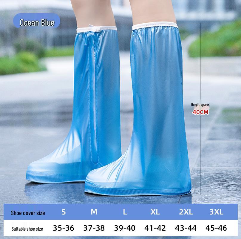 Unisex High-Top Waterproof Shoe Covers: Non-Slip, Thickened, Wear-Resistant, Sandproof & Snowproof Rain Boots.