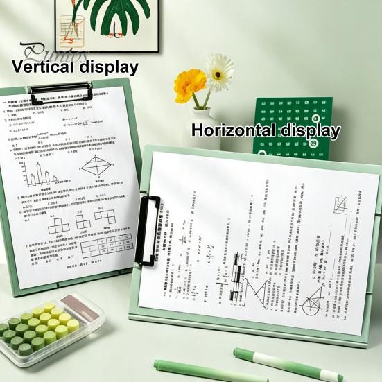 Hard Plastic Writing Pad for Students Folder Clipboard with Metal Clip, Multipurpose A4 File Vertical Stand Notes Folder, Lightweight Memo Document