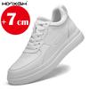 Lyfthöjd Nya höjdökande skor för män 7CM Osynliga lyftare Sneakers Vit Läder Sport Zapatillas De Hombre