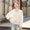 Women's 2025 Spring Chinese-Style Embroidered Color Block Cardigan - High-End, Loose Fit, Age-Reducing Fashion Jacket