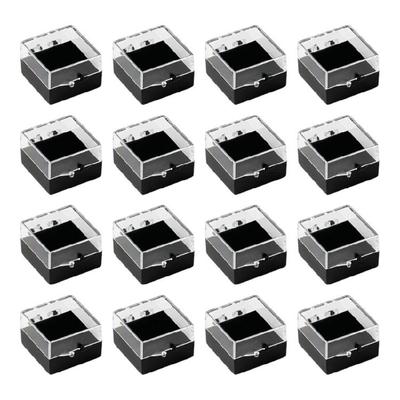 16-teilige tragbare Kunststoff-Schmuckschatulle mit Verschluss für Ohrstecker, Anhänger, platzsparende Organisation