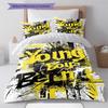 YB  Bedding Quilt Set Quilt Cover Pillowcase Home Decoration Birthday Gift (1 * Duvet Cover + 2 * Pillowcase, Without Core)
