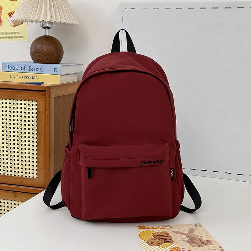 Simple backpack ins collegiate style backpack school bag Female large capacity high-value middle school student backpack красный