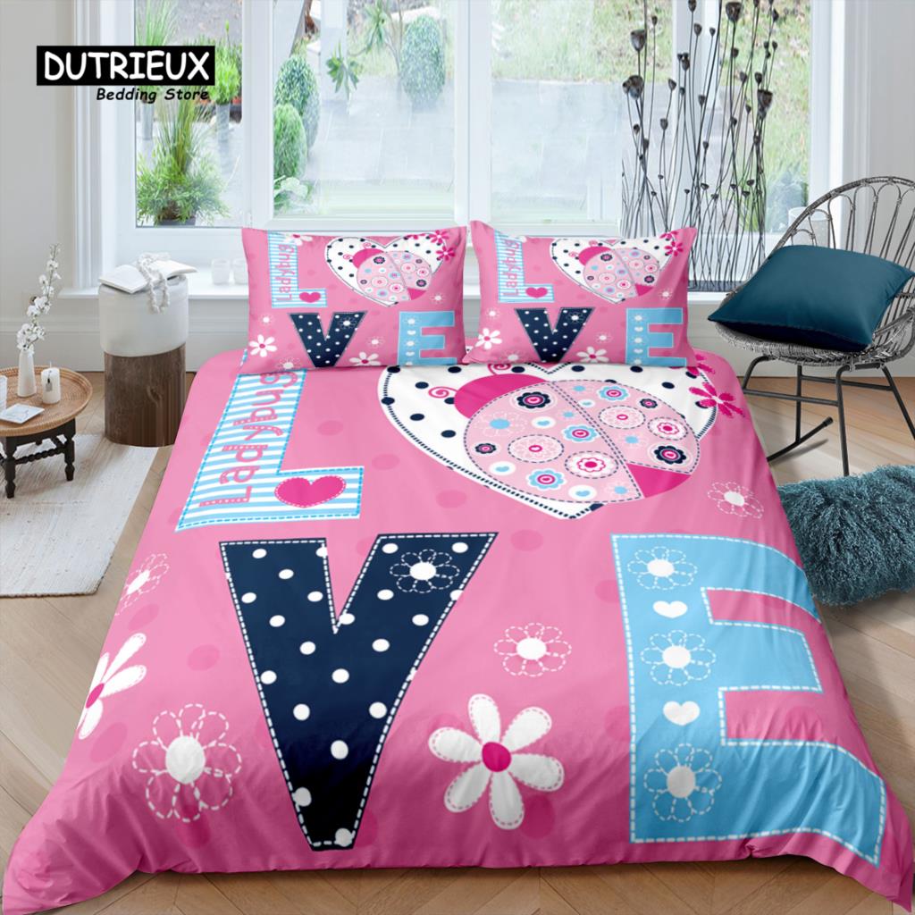

Home Living Luxury 3D Valentine Bedding Set Duvet Cover Set Pillowcase Kids Bedding Set Queen And King Eu/Us/Au/Uk Size EU Single(135*200cm)3pcs