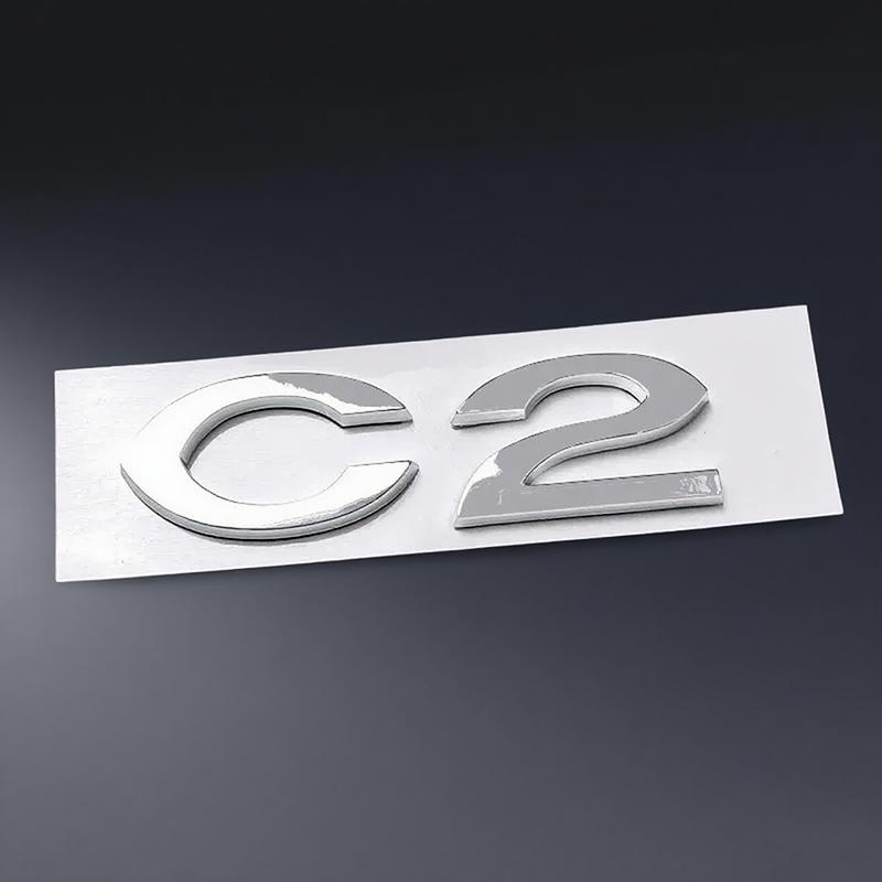 Plata Negra para Citroën C1 C2 C4 C5 Elysee ABS Cromo Logo Emblema Letras Insignia Estilo Exterior del Coche Pegatina Trasera del Maletero del Automóvil