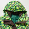 Uniqlo X Marni Collaboration Oil Painting Plaid Hooded Zip Long Sleeve Down Jacket Unisex Outerwear Light-Green 458847-53
