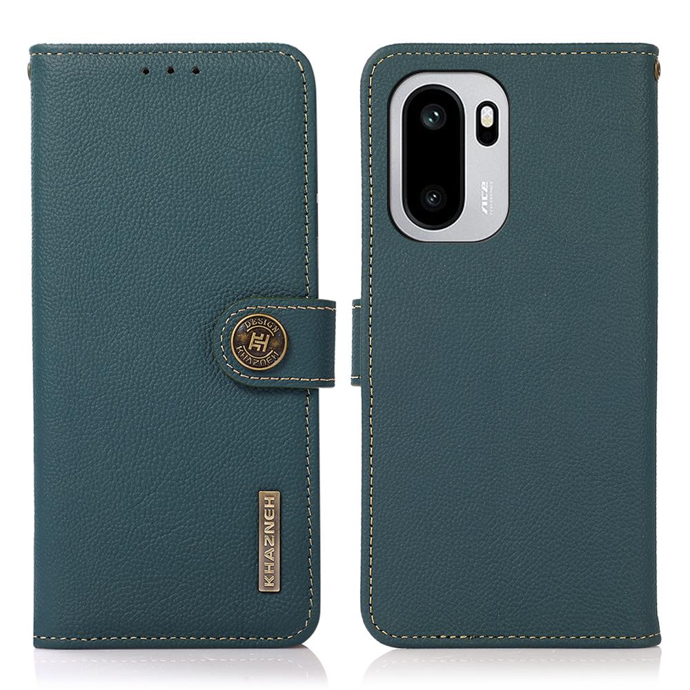 KHAZNEH Pouzdro na mobilní telefon pro OnePlus 15R 5G/Ace 6 5G/Ace 6T 5G Originální hovězí kůže Peněženka s RFID blokováním Kryt telefonu