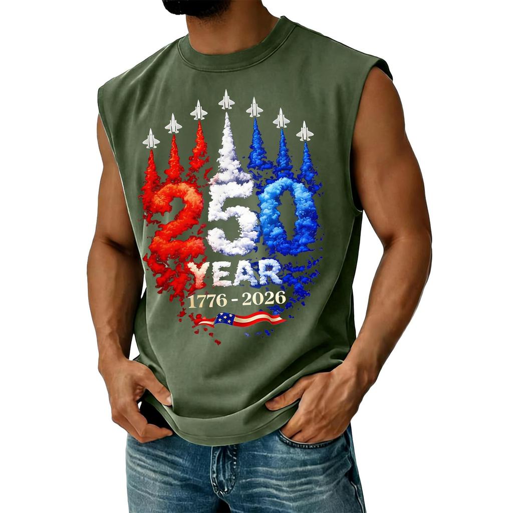 Men's Casual Independence Day Printed Tank Top