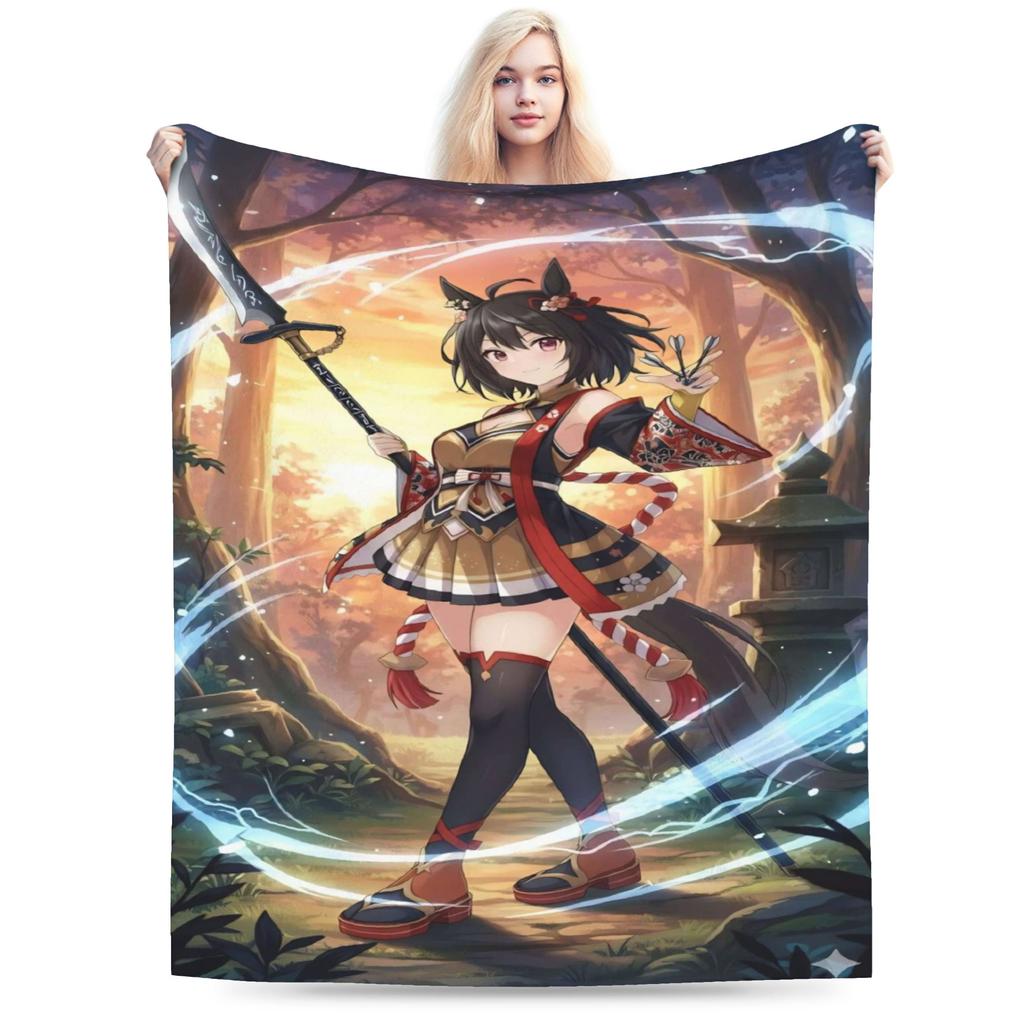 ZZZ Ellen Nicole Miyabi Plush Blanket Girls Boys  Flannel Throw Blanket For Couch Chair Super Warm Custom Quality Bedspread Gift