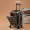 Multifunctional 26-Inch Front-Opening Carry-On Suitcase with Cup Holder and Large Capacity, Customizable 22-Inch/24-Inch Options