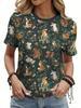 T-shirt da Donna - Grafica con Motivo di Animali del Bosco, Design Stravagante con Stampe del Bosco per Uso Quotidiano Casual