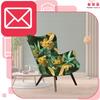 Scandinavian Armchair Luna Print Winged Shell Family Furniture Monstera Tropic
