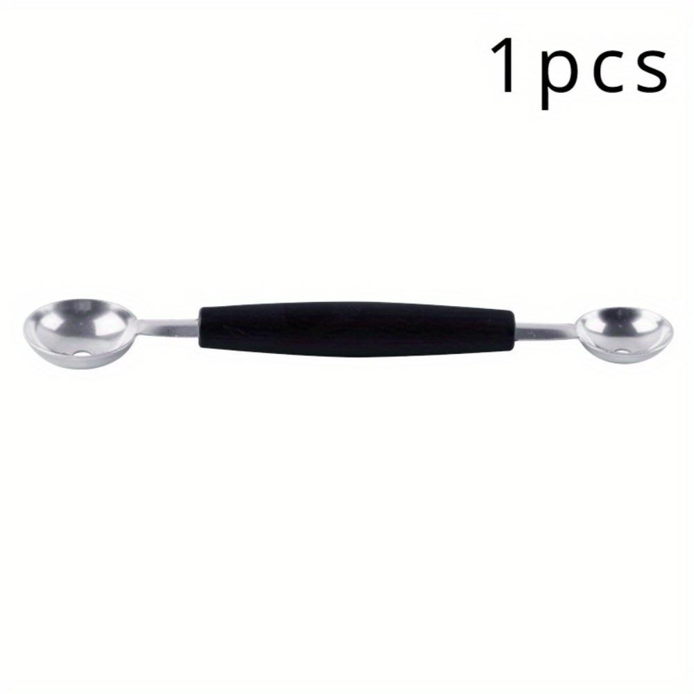 

Двусторонняя ложка для дыни из нержавеющей стали - 1 шт. Многофункциональный инструмент для нарезки фруктов: арбуза, драконьего фрукта и мороженого