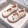 Girls Embroidery Princess Shoes Spring and Autumn Soft Bottom Children's Baby Leather Shoes Little Girl Shallow Mouth Shoes