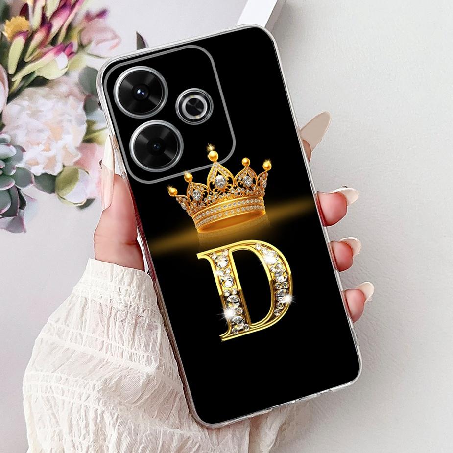 For Xiaomi Redmi 13 Case New Letters Cover 6.79'' Clear Silicone Soft TPU Phone Case For Xiaomi Redmi 13 Redmi13 Back Cover Bags