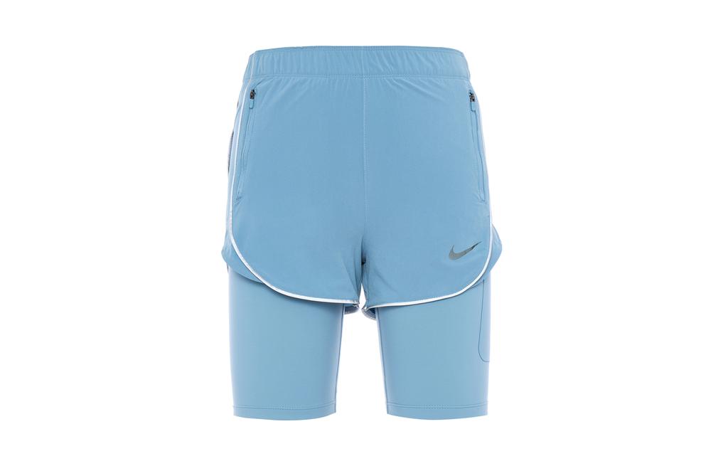 Nike Women'ss Logo Print Zip-Up Shorts Blue DQ5936-424